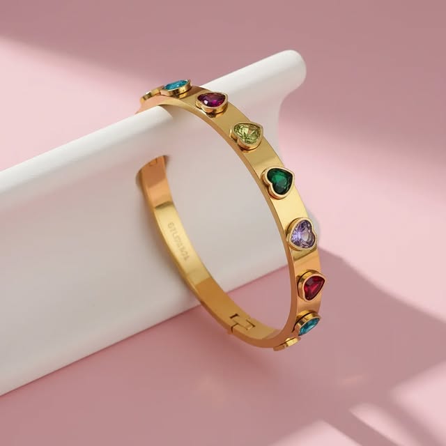 Close-up of a model wearing jewelry